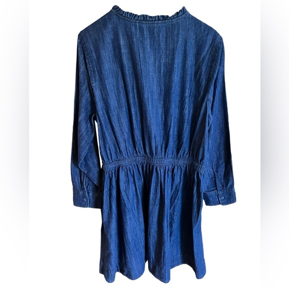 NWT Free Assembly Women's Denim Ruffle Neck Mini Dress Size XL - Picture 4 of 9